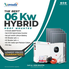6 kW Hybrid Solar System Package with Roof mounted structure – Complete Installation