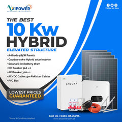 10 kW Hybrid Solar System Package with Elevated structure – Complete Installation