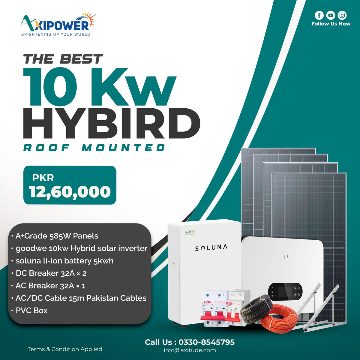 10 kW Hybrid System Package with Roof Mounted Structure - Complete Installation