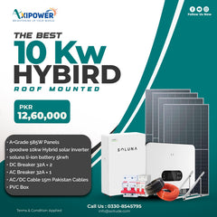10 kW Hybrid System Package with Roof Mounted Structure - Complete Installation