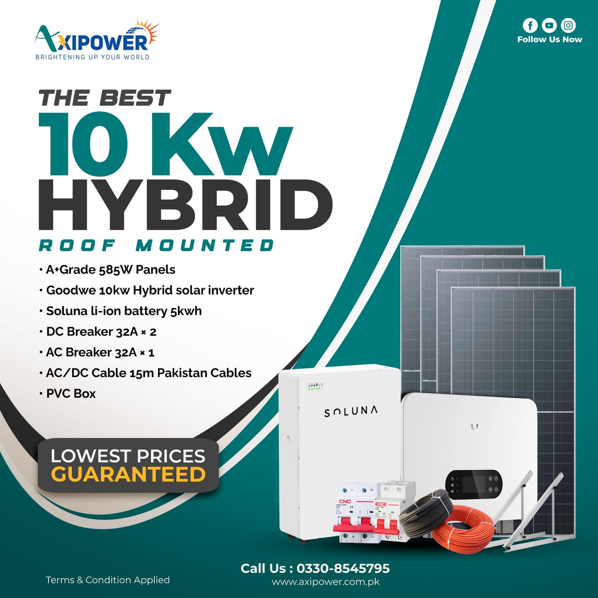 10 kW Hybrid System Package with Roof Mounted Structure - Complete Installation