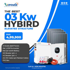 3 kW Hybrid Solar System Package with Elevated structure – Complete Installation