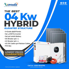 4 kW Hybrid Solar System Package with Elevated structure – Complete Installation