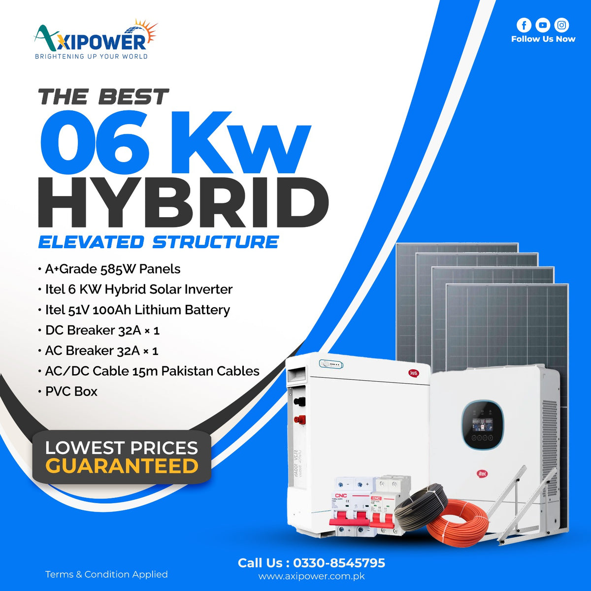 6 kW Hybrid Solar System Package with Elevated structure – Complete Installation