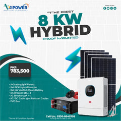 8 kW Hybrid Solar System Package with Roof mounted structure – Complete Installation