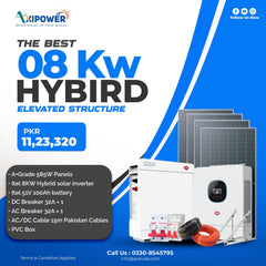 8 kW Hybrid Solar System Package with Elevated structure – Complete Installation