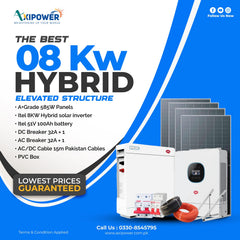 8 kW Hybrid Solar System Package with Elevated structure – Complete Installation