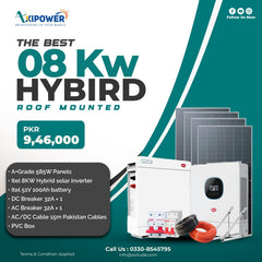 8 kW Hybrid Solar System Package with Roof mounted structure – Complete Installation