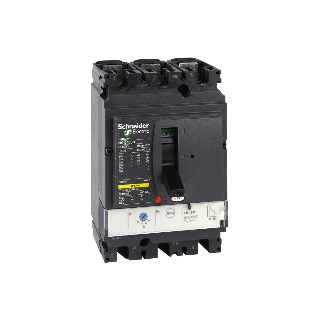 Schneider Circuit Breaker Compact NSX100B TMD 16 A 3 Pole 3d