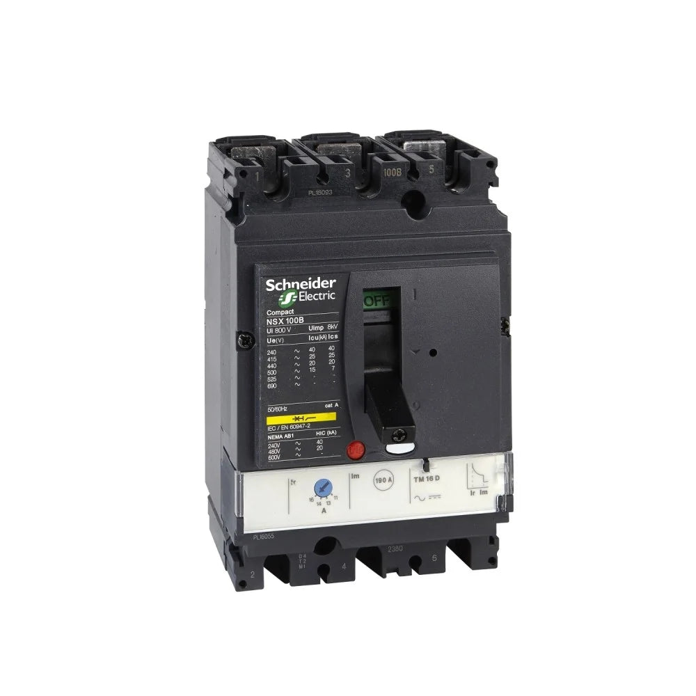 Schneider Circuit Breaker Compact NSX100B TMD 25 A 3 Pole 3d
